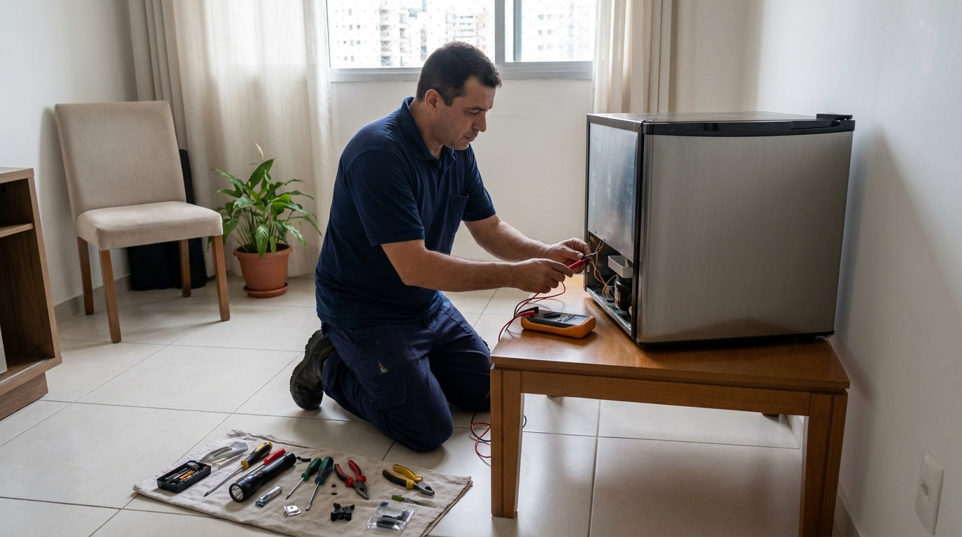 Técnico de conserto de frigobar em residência em Campos dos Goytacazes‑RJ