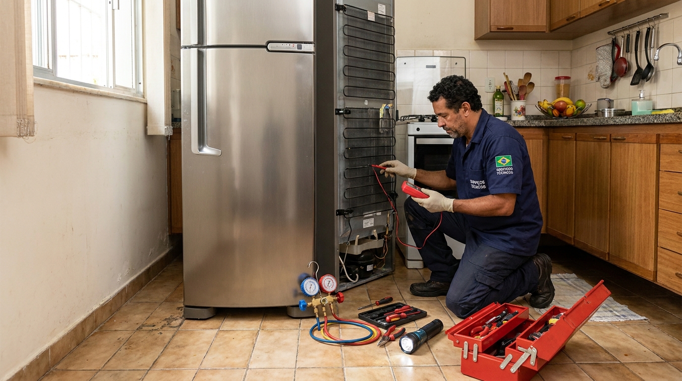 Técnico de conserto de geladeira em residência em Campos dos Goytacazes‑RJ